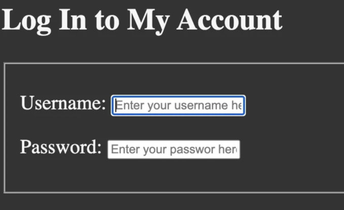 Login input form