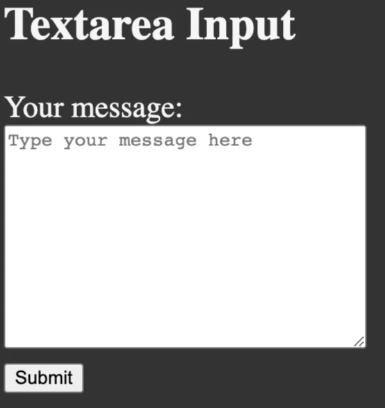 Textare with Submit Input