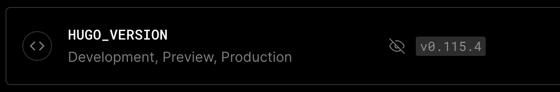 Vercel HUGO_VERSION EnvVar